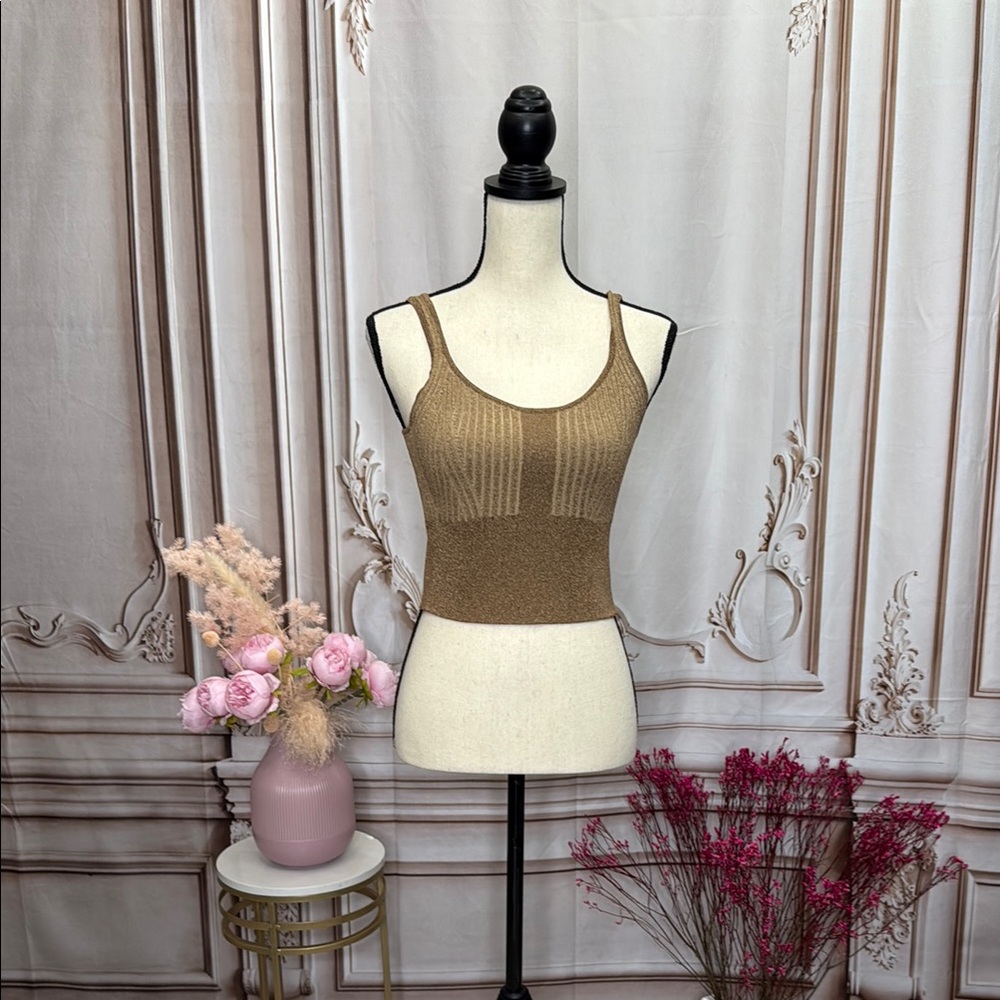 3.1 Phillip Lim Gold Ribbed Tank